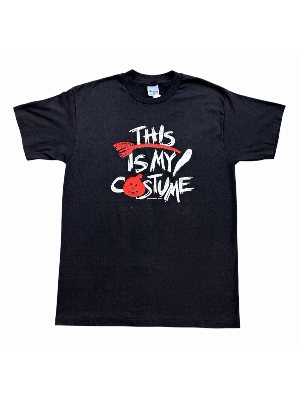 VTG 80s This Is My Costume Halloween Single Stitch Graphic T-Shirt Mens L
